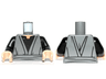 Torso SW Jedi Robe, Waist Sash and Black Open-Neck Shirt Pattern / Black Arms / Light Nougat Hands