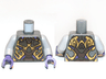 Torso Alien with Gold, Dark Brown and Dark Purple Armor Pattern / Light Bluish Gray Arms / Dark Purple Hands