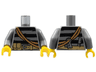 Torso Sweater Striped with Utility Belt, Rope and Keys Pattern / Dark Bluish Gray Arms / Yellow Hands