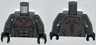 Torso Muscles Outline with Zipper and Protruding Veins Pattern / Dark Bluish Gray Arms / Black Hands