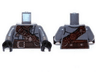 Torso LotR Large Reddish Brown Strap and Belt with Copper Trinkets Pattern / Dark Bluish Gray Arms / Black Hands