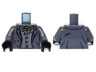 Torso Jacket and Striped Shirt with Dark Tan Bandana Pattern / Dark Bluish Gray Arms / Black Hands