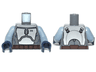 Torso SW Mandalorian Armor Plates Silver, Reddish Brown Belt with Pouches Pattern (Jango Fett) / Sand Blue Arms / Dark Blue Hands