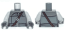 Torso SW Vest with Two Small Buttons, Dark Brown Shoulder Strap and Double Belt Pattern / Light Bluish Gray Arms / Dark Bluish Gray Hands