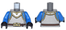 Torso Castle King's Knight Scale Mail, Crown Belt Pattern / Blue Arms / Black Hands