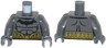 Torso Batman Logo with Muscles and Gold Belt Pattern / Dark Bluish Gray Arms / Dark Bluish Gray Hands
