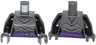 Torso Female Armor with Dark Purple Belt with Gray Clasp Pattern / Black Arms / Dark Bluish Gray Hands