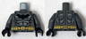 Torso Batman Logo with Muscles, Light Bluish Gray Shadow and Gold Belt Pattern / Dark Bluish Gray Arms / Black Hands