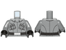 Torso SW First Order Officer Male Uniform Shirt with Collar, Silver Code Cylinders, Black Belt with Wide Buckle Pattern / Dark Bluish Gray Arms / Black Hands