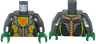 Torso Nexo Knights Armor with Orange and Gold Circuitry and Lime Emblem with Orange Fox Head Pattern / Flat Silver Arms / Green Hands