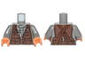 Torso SW Jumpsuit with Brown Vest with Pockets Pattern (Bodhi Rook) / Dark Bluish Gray Arms / Nougat Hands
