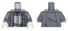 Torso PotC Naval Officer Uniform Tattered with Silver Buttons and White Trim, Belt Buckle, Service Medal Pattern / Dark Bluish Gray Arms / White Hands