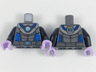 Torso Armor with Medium Azure Round Crystal with Blue Tubes Pattern (Mr. Freeze) / Black Arms / Lavender Hands