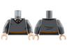 Torso V-Neck Sweater, White Collar, Red and Yellow Tie and Waist Trim (Gryffindor) Pattern / Dark Bluish Gray Arms / Light Nougat Hands