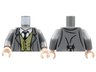 Torso Harry Potter Jacket with Olive Green Vest with Pinstripes, White Shirt with Collar, and Tie Pattern / Dark Bluish Gray Arms / Light Nougat Hands
