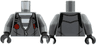 Torso Town Prisoner, Jacket with Open Zipper over Prison Stripes Pattern / Dark Bluish Gray Arms / Black Hands