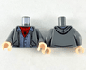 Torso Jacket with Hood, Silver Zipper, Sand Blue Shirt, Red Undershirt with Black Spider and Webs Pattern / Dark Bluish Gray Arms / Light Nougat Hands