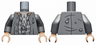 Torso Tattered Jacket, Shirt with Prison Stripes and Light Nougat Chest with Tattoos Pattern / Dark Bluish Gray Arms / Light Nougat Hands
