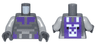 Torso Pixelated Silver, White, and Dark Purple Armor and Llama Pattern / Light Bluish Gray Arms / Dark Bluish Gray Hands