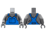 Torso Fur, Blue Overalls with Silver Clasps Pattern / Dark Bluish Gray Arms / Dark Bluish Gray Hands