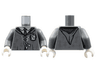 Torso Robe, Light Bluish Gray Shirt and Laces, Silver Striped Tie and Hashmarks Pattern / Dark Bluish Gray Arms / White Hands