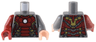 Torso Armor with White Circle and Dark Red and Gold Plates (Partial Mark 43) Pattern / Dark Bluish Gray Arm and Light Nougat Hand Left / Dark Red Arm and Hand Right
