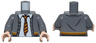 Torso Cardigan Sweater with White Shirt, Dark Red and Bright Light Orange Tie and Trim (Gryffindor) Pattern / Dark Bluish Gray Arms / Light Nougat Hands