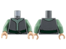 Torso Robe with Sand Green Center Panel, Silver Spots and Filigree, Dark Green Sash Pattern / Sand Green Arms / Light Nougat Hands