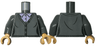Torso Female Cardigan Sweater Closed over Lavender Shirt with Buttons Pattern / Dark Bluish Gray Arms / Medium Tan Hands