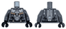 Torso Armor with Dark Silver and Black Panels and Belt and Dark Red and Gold Straps Pattern / Dark Bluish Gray Arms / Black Hands