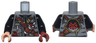 Torso Vest with Zipper over Black Hoodie, Reddish Brown Strap with Paint Spray Can and Monkie Kid Logo Pattern / Black Arms / Dark Red Hand Left / Nougat Hand Right