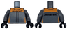 Torso Racing Suit with Orange Trim and Black McLaren Logo Pattern / Dark Bluish Gray Arms / Black Hands