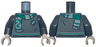 Torso Harry Potter Sweater, Green and Light Bluish Gray Slytherin Stripe, Shield, and Scarf with Snake Pattern / Dark Bluish Gray Arms / Light Nougat Hands