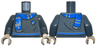Torso Harry Potter Sweater, Blue and Light Bluish Gray Ravenclaw Stripe, Shield, and Scarf with Raven Pattern / Dark Bluish Gray Arms / Medium Tan Hands