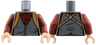 Torso Vest with Black Buttons, Dark Red Button-Up Shirt, Medium Nougat Suspenders Pattern / Dark Red Arms / Light Nougat Hands