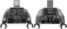 Torso Armor with Black and Silver Batman Logo, Utility Belt with Pouches and Dark Silver Buckle Pattern / Dark Bluish Gray Arms / Black Hands