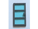 Door 1 x 4 x 6 with 3 Panes and Square Handle with Fixed Trans-Light Blue Glass