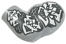 Arm Giant, Left with Sleeve Tattoo, Dark Bluish Gray Scales and Large White Scary Faces Pattern