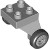 Duplo Airplane Landing Gear with 4 Studs on Top and 2 Wheels with Classic Pattern
