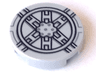 Tile, Round 2 x 2 with Bottom Stud Holder with Black SW Tie Fighter Pattern
