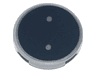 Tile, Round 2 x 2 with Bottom Stud Holder with Metallic Silver ':' Colon Pattern