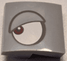 Slope, Curved 2 x 2 x 2/3 with White Eye, Dark Red Pupil and Dark Bluish Gray Outlined Eyelid Pattern Model Left Side (Super Mario Rambi)