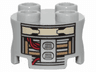 Brick, Round 2 x 2 with Pin Holes with Dark Tan, Red and Silver Robot Pattern (R1-J5)