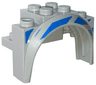 Vehicle, Mudguard 4 x 2 1/2 x 2 1/3 with Arch Round with Blue Stripes Pattern Model Left Side