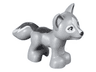 Fox, Friends Style with Black Nose, Bright Light Blue Eyes, White Blaze and Eye Borders and Dark Bluish Gray Tail Pattern