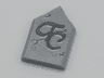 Tile, Modified 2 x 3 Pentagonal with Dark Bluish Gray Script 'TC' and Cracks Pattern