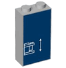 Brick 1 x 2 x 3 with White Lines Schematic of Car Front Bumper and Arrow on Dark Blue Background Pattern