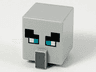 Minifigure, Head, Modified Cube Tall with Raised Rectangle with Pixelated Black Eyebrows, Dark Turquoise Wide Eyes, and Dark Bluish Gray Nose Pattern (Minecraft Illager / Pillager)