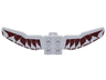 Minifigure Wings Mechanical Extended with Neck Bracket and 4 Back Studs with Dark Red Armor Panels Pattern