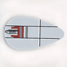 Minifigure, Shield Oval with SW Small Rocket at Top Pattern